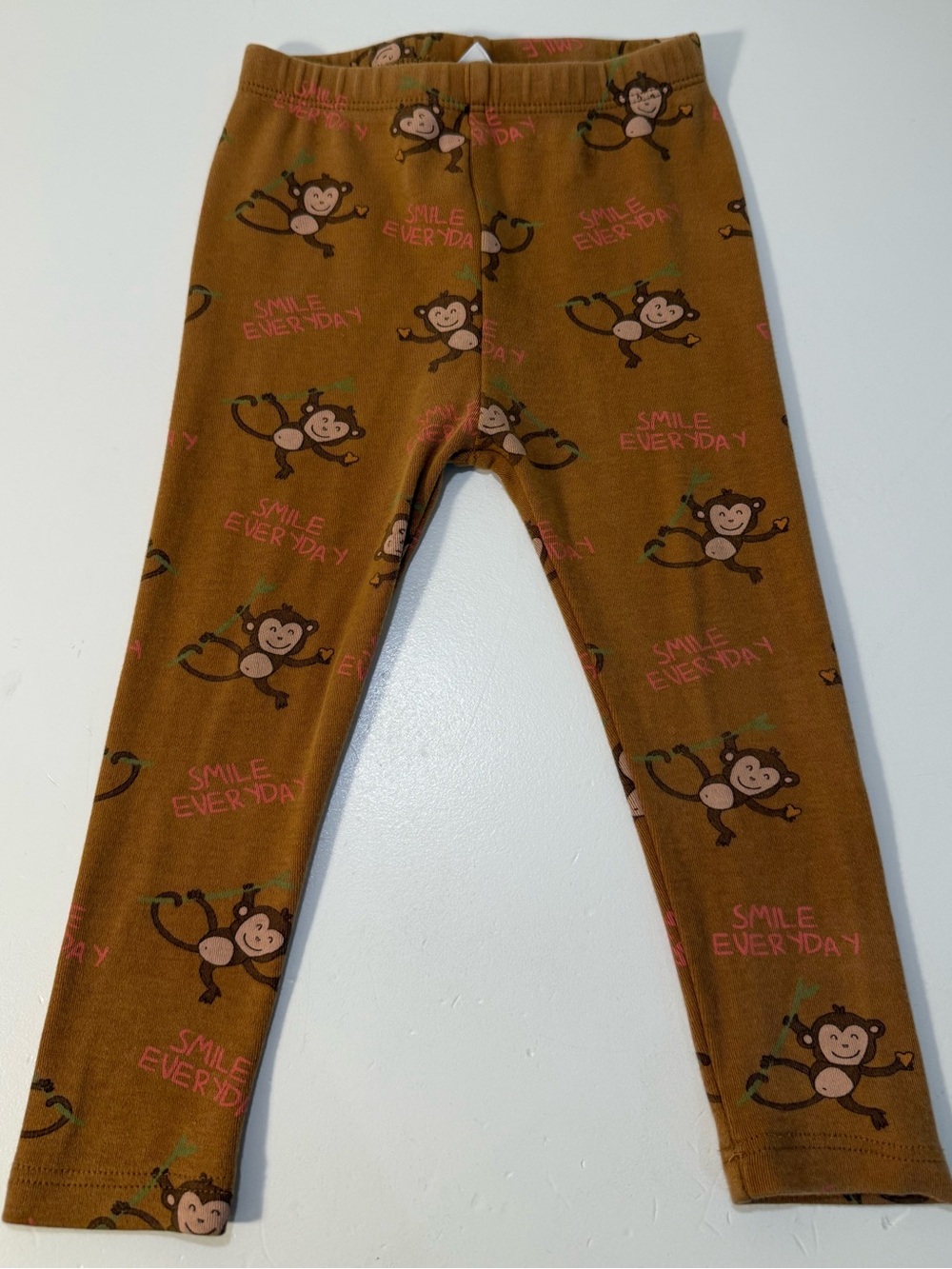 Zara 12-18M Brown Monkey “Smile Endlessly” Leggings